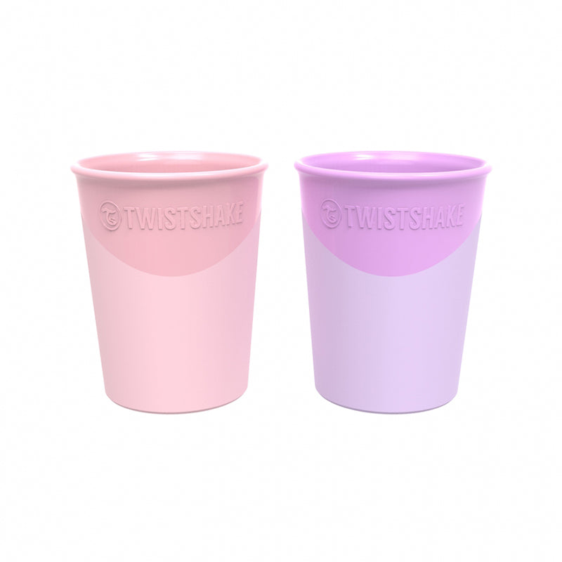 Twistshake® 2x Kozarček Pastel Pink&Purple 170ml (6+m) Twistshake