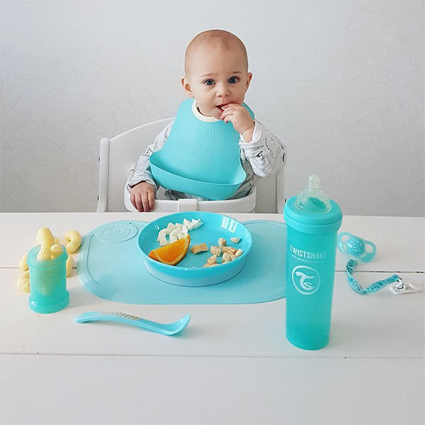 Twistshake® Dva slinčka Pastel Blue&Green (4+m) Twistshake