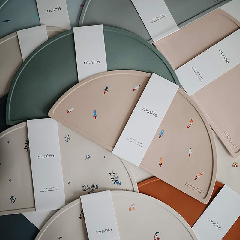 Mushie® Silikonska podloga za hranjenje Vanilla Confetti Mushie