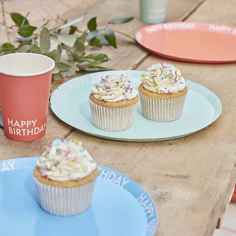 Ginger Ray® Papirnati krožniki Brights Happy Birthday 8 kosov Ginger Ray