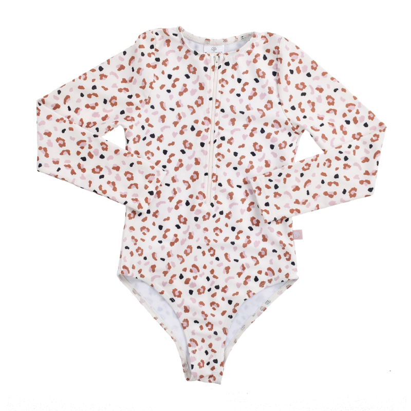 Swim Essentials® Otroške enodelne kopalke Kahki Leopard 110 116 Swim Essentials