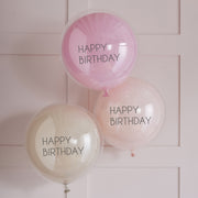 Ginger Ray® Set 3 balonov Pink Double Layered Happy Birthday Ginger Ray