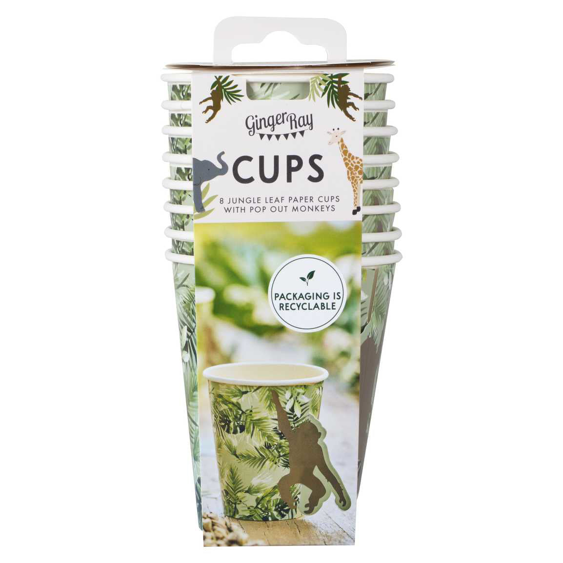 Ginger Ray® Papirnati kozarčki Monkey Party 8 kosov Ginger Ray