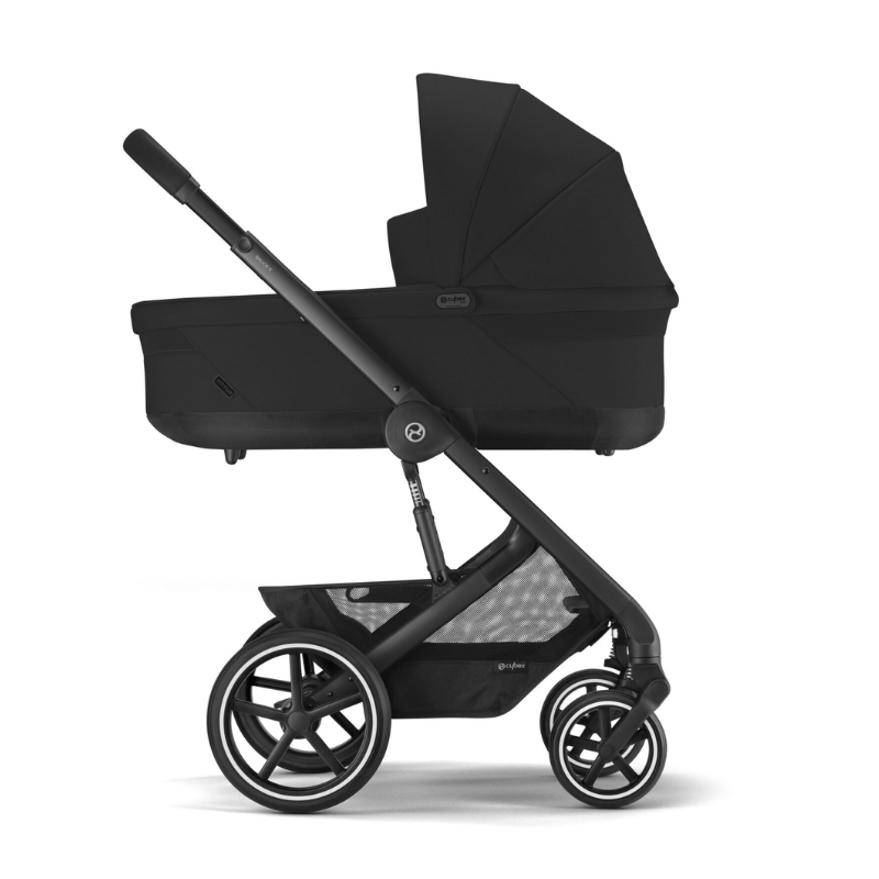 Cybex® Otroški voziček 4v1 Balios S Lux + Avtosedež Cloud G + IsoFix baza G Moon Black (+ Rain cover) Cybex