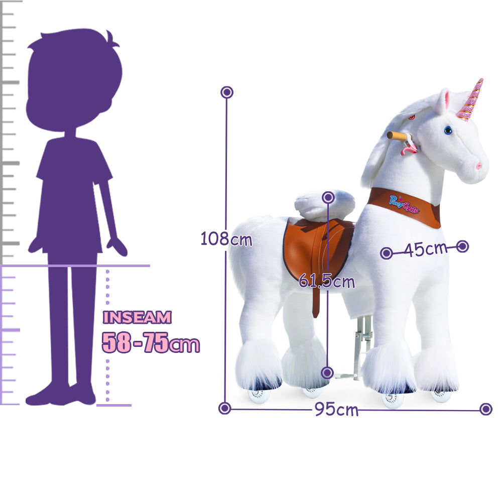 PonyCycle® Konjiček na kolesih - White Unicorn (7+L) PonyCycle