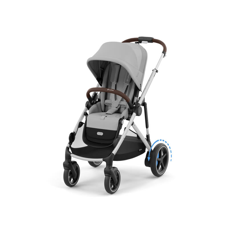 Cybex® Otroški voziček e-Gazelle™ S Stone Grey (Silver Frame) Cybex