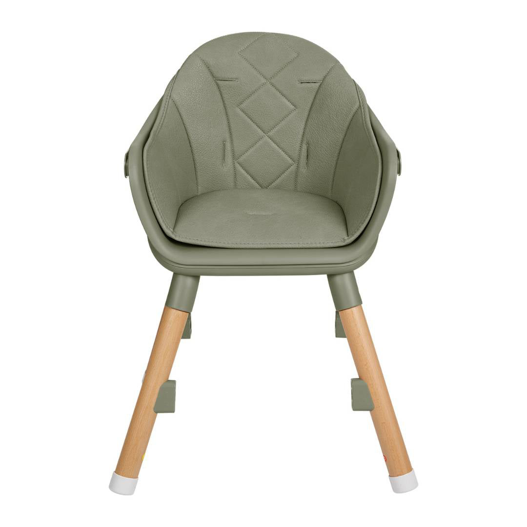 KikkaBoo® Otroški stol za hranjenje 2v1 Woody Army Green KikkaBoo