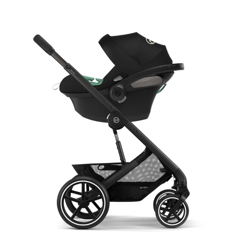 Cybex® Otroški voziček 4v1 Balios S Lux + Avtosedež Cloud G + IsoFix baza G Moon Black (+ Rain cover) Cybex