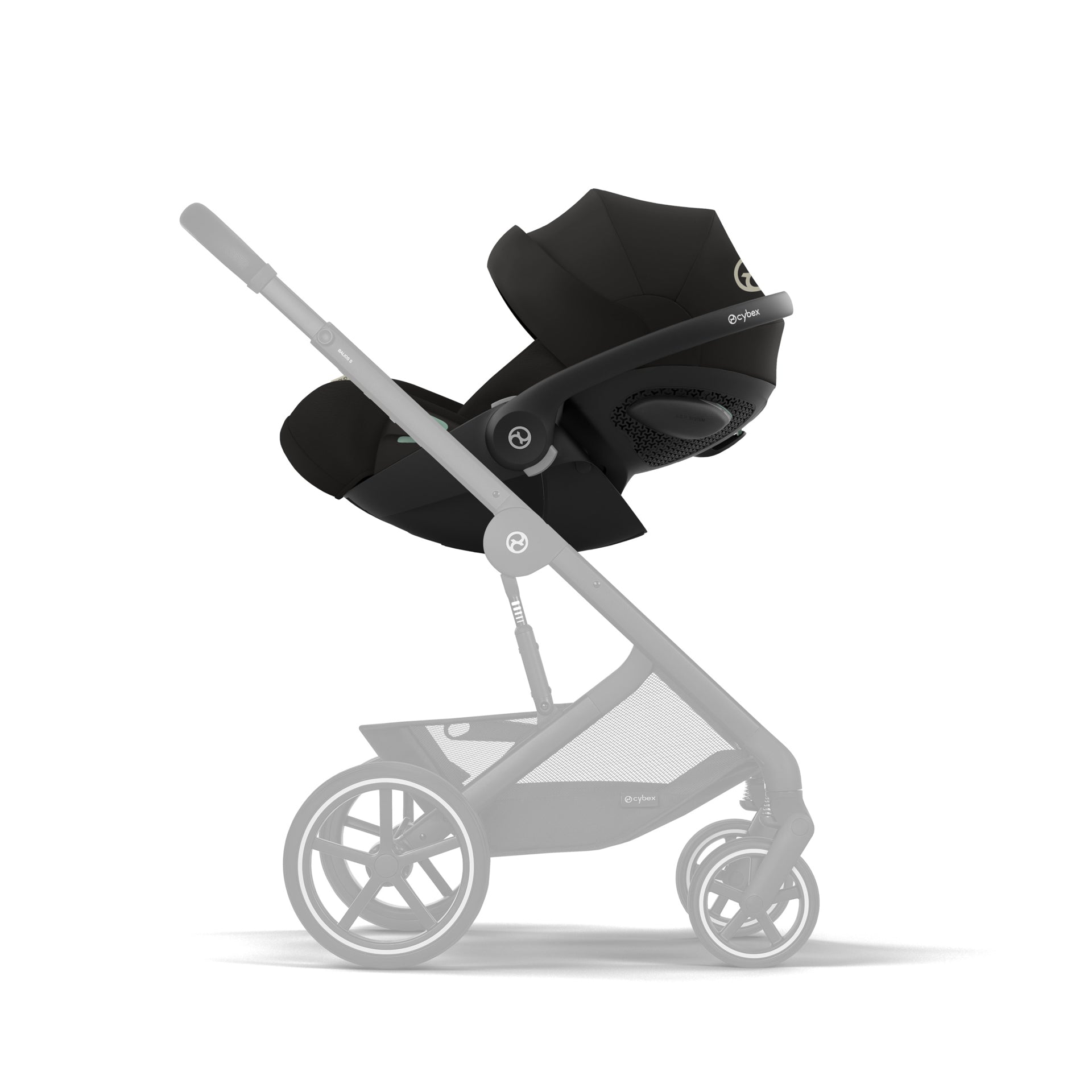 Cybex® Otroški voziček 4v1 Balios S Lux + Avtosedež Cloud G + IsoFix baza G Moon Black (+ Rain cover) Cybex