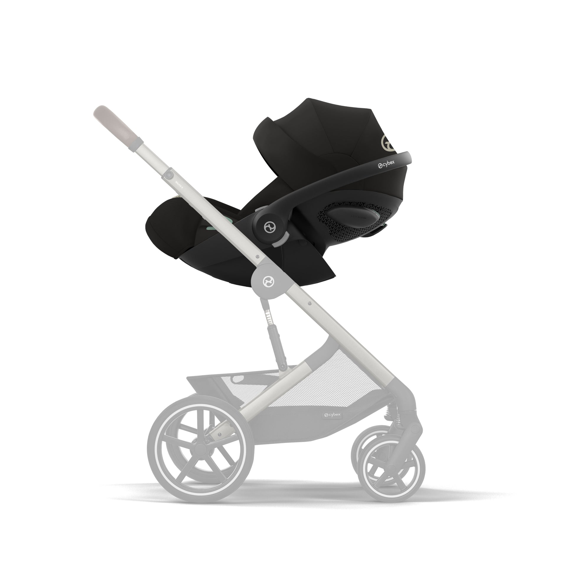 Cybex® Otroški voziček 4v1 Balios S Lux + Avtosedež Cloud G + IsoFix baza G Moon Black (+ Rain cover) Cybex