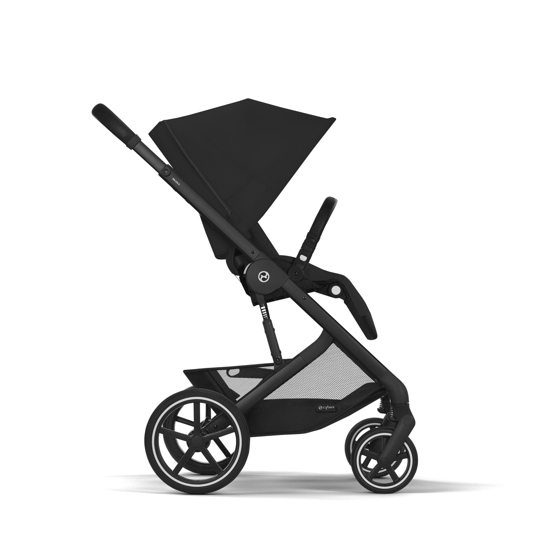 Cybex® Otroški voziček 4v1 Balios S Lux + Avtosedež Cloud G + IsoFix baza G Moon Black (+ Rain cover) Cybex