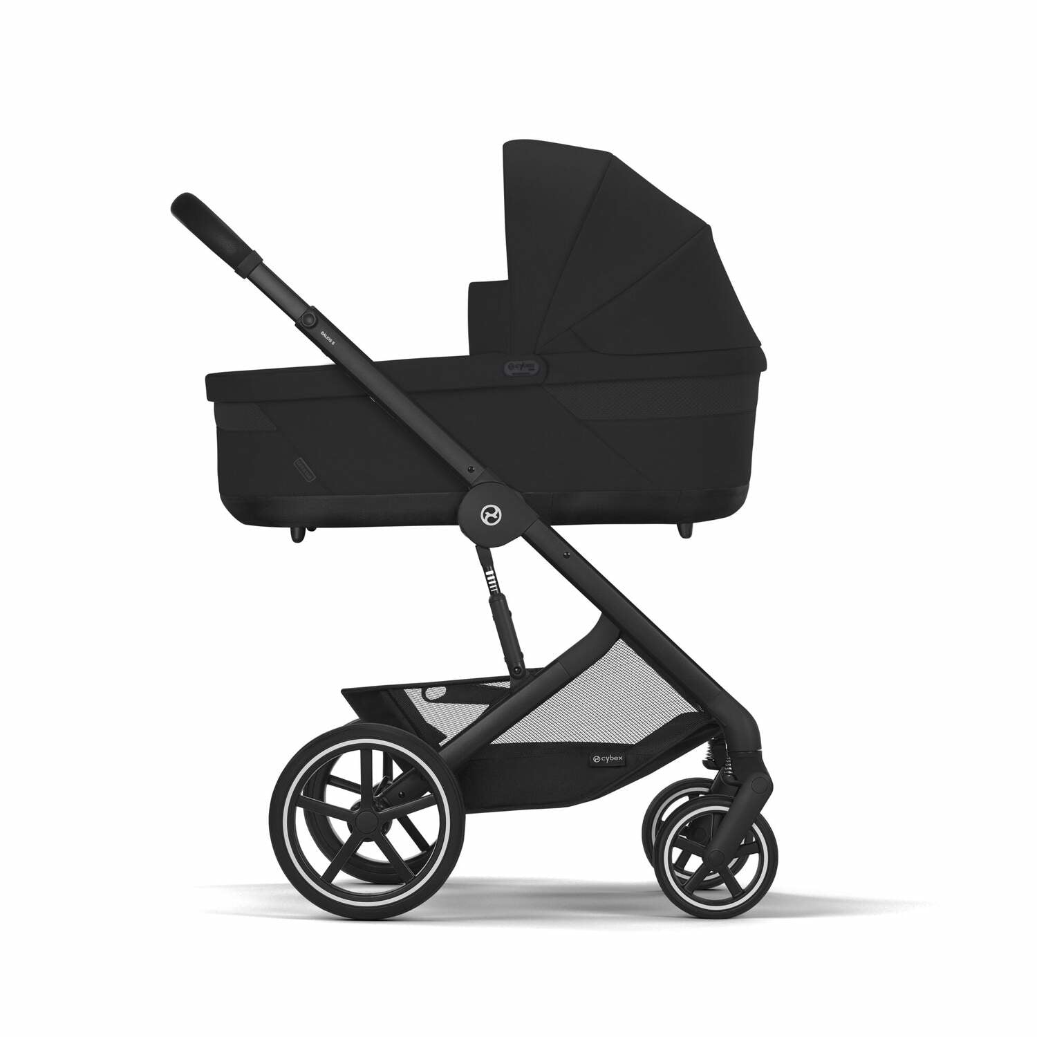 Cybex® Otroški voziček 4v1 Balios S Lux + Avtosedež Cloud G + IsoFix baza G Moon Black (+ Rain cover) Cybex