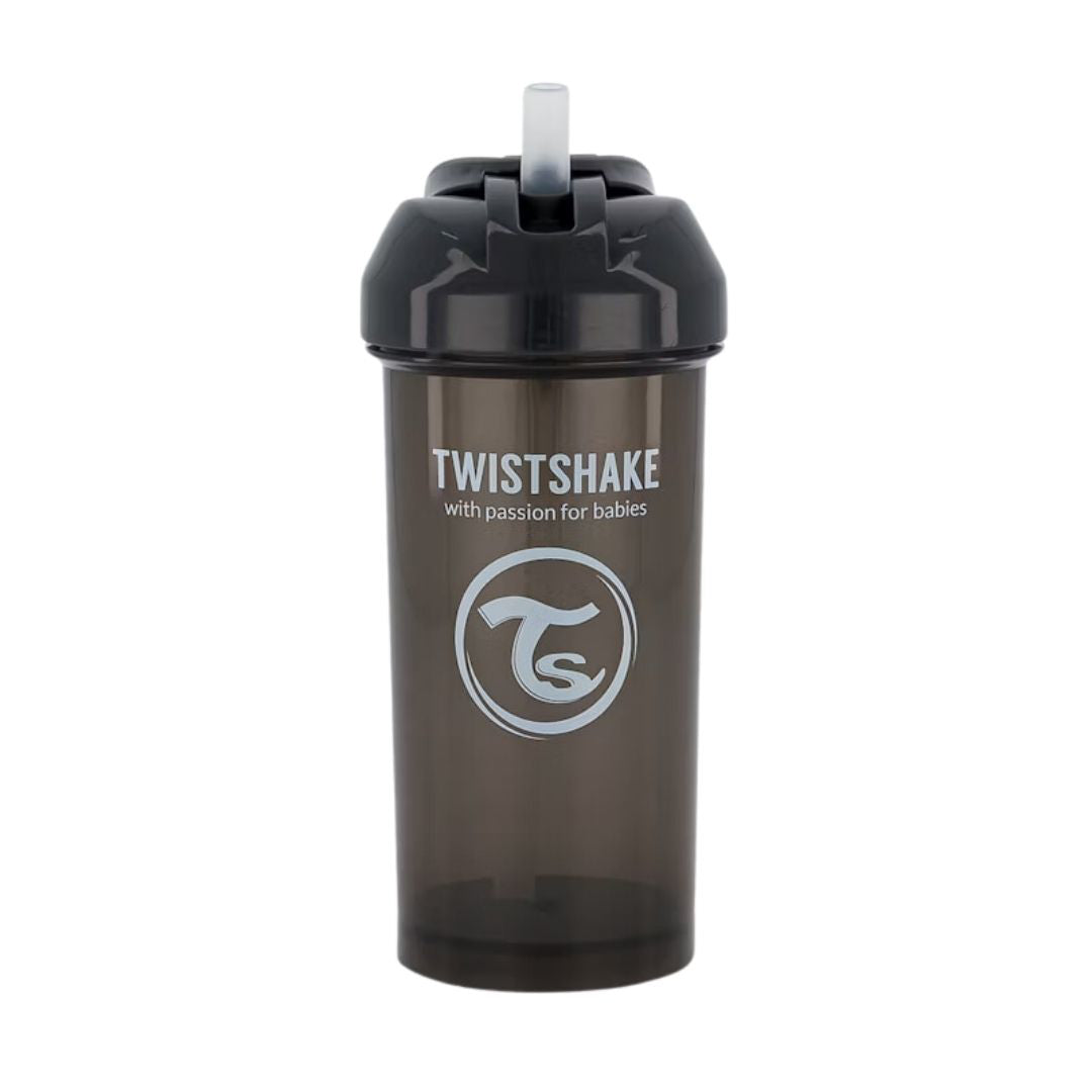 Twistshake® Lonček s slamico 360ml (12+m) Black Twistshake
