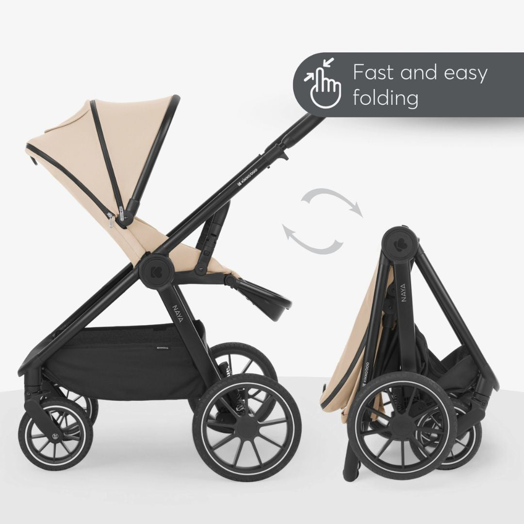 KikkaBoo® Otroški voziček s košaro 2v1 Naya Beige KikkaBoo