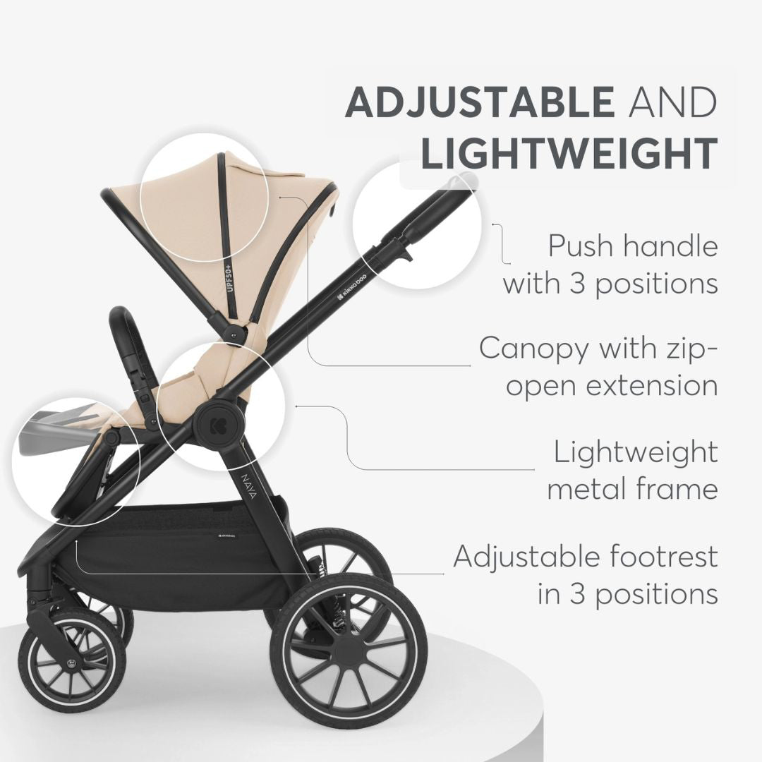 KikkaBoo® Otroški voziček s košaro 2v1 Naya Beige KikkaBoo