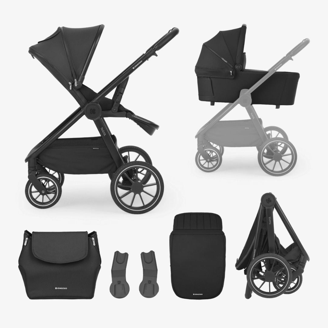 KikkaBoo® Otroški voziček s košaro 2v1 Naya Black KikkaBoo
