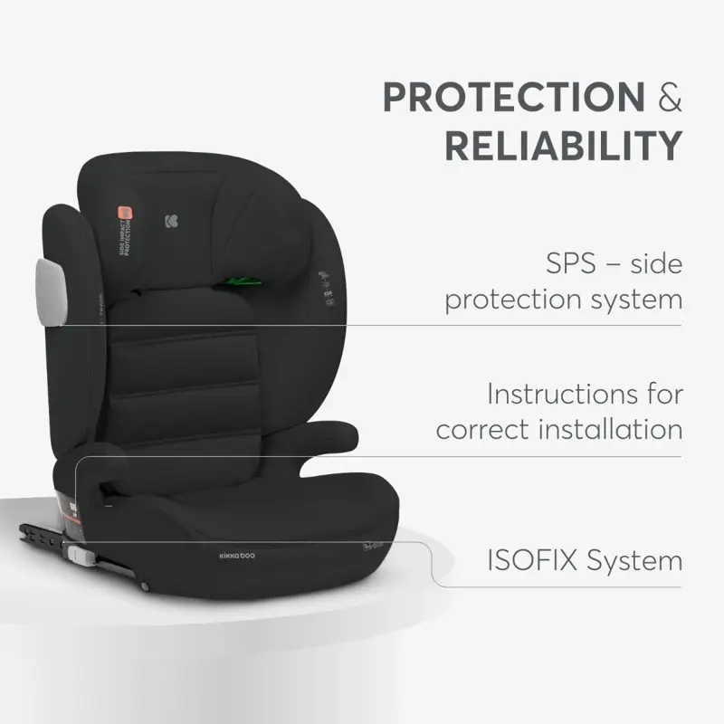 KikkaBoo® Otroški avtosedež i-Track i-SIZE (100-150 cm) Light Grey KikkaBoo