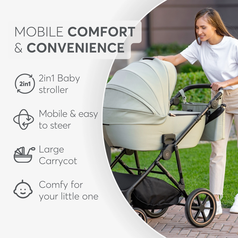 KikkaBoo® Otroški voziček s košaro 2v1 Thea Grey KikkaBoo