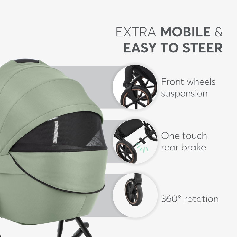 KikkaBoo® Otroški voziček s košaro 2v1 Thea Black KikkaBoo