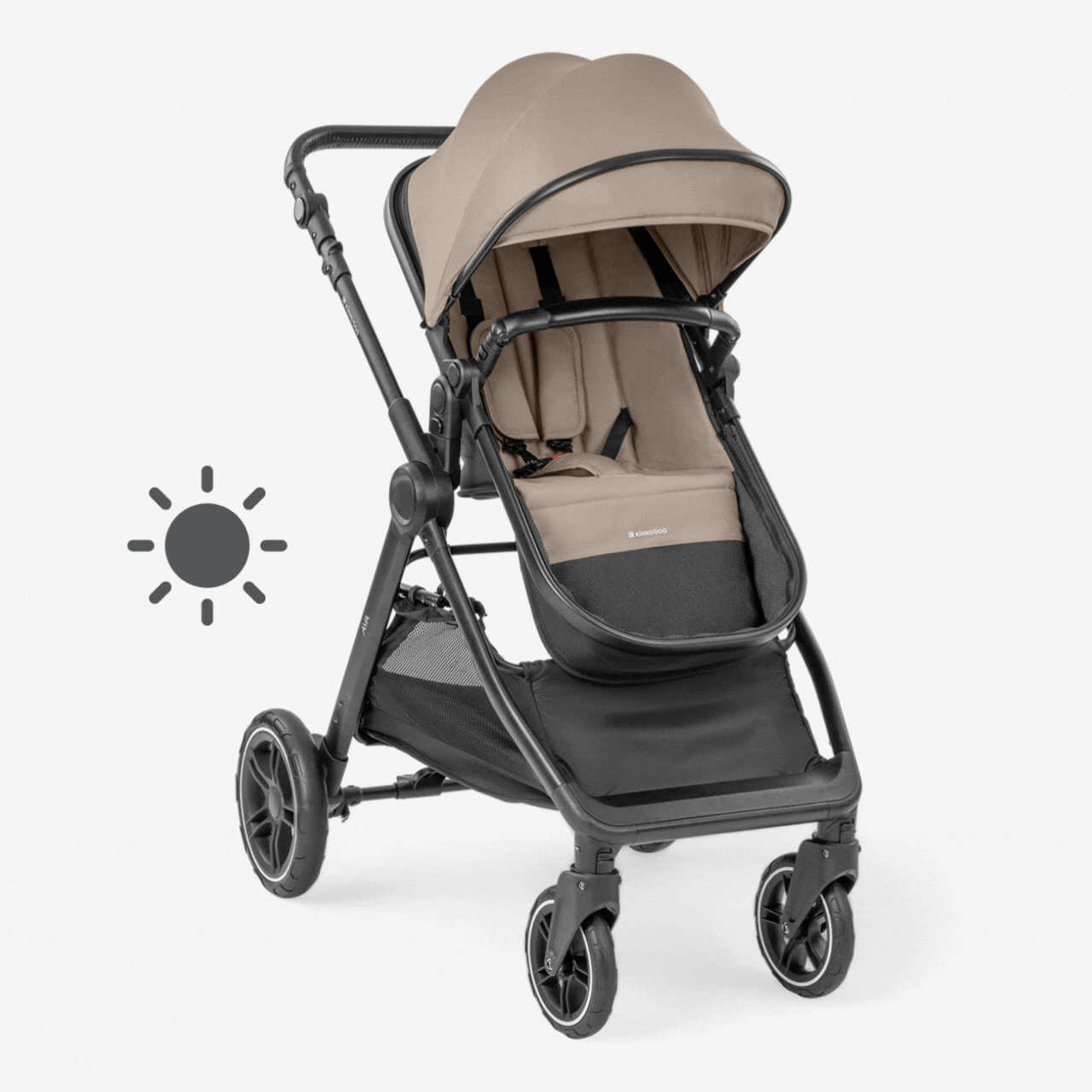 KikkaBoo® Otroški voziček s košaro 3v1 Ava Beige KikkaBoo