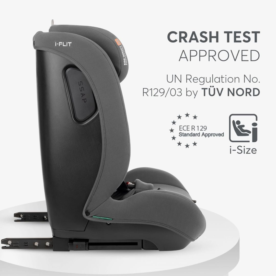 KikkaBoo® Otroški avtosedež i-Flit i-SIZE (76-150 cm) Light Grey KikkaBoo