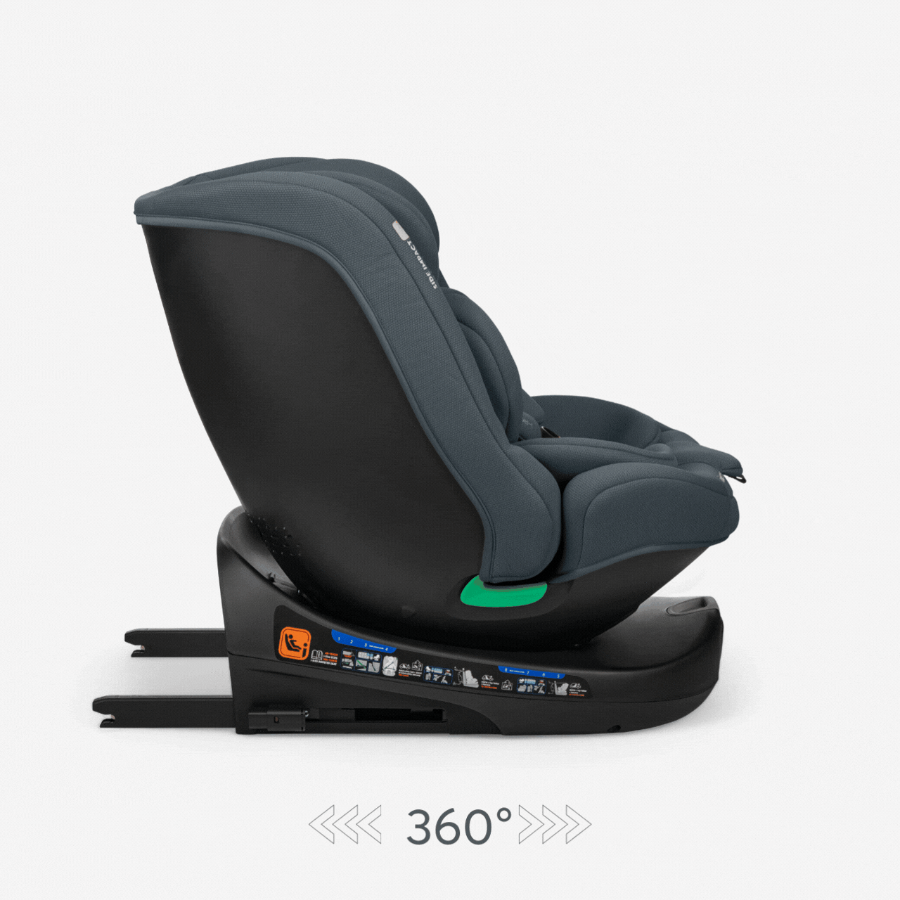 KikkaBoo® Otroški avtosedež 360 i-Round i-SIZE (40-150 cm) Dark Grey KikkaBoo