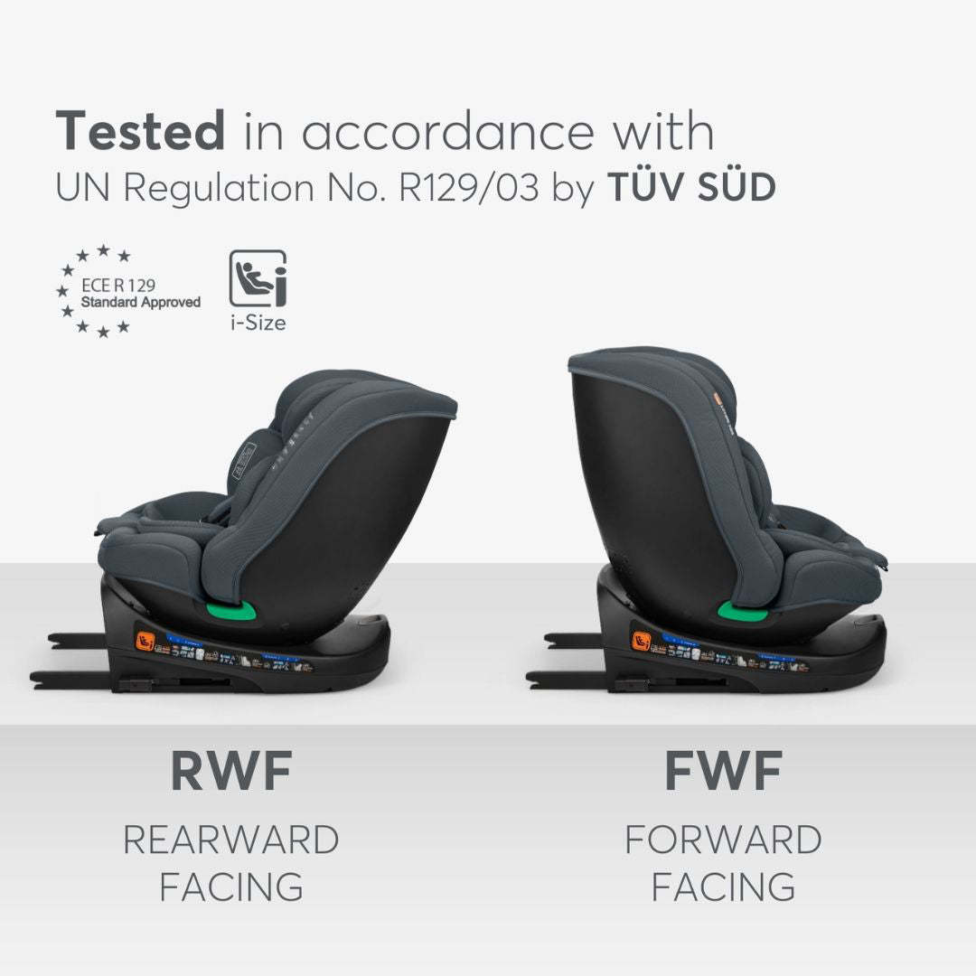 KikkaBoo® Otroški avtosedež 360 i-Round i-SIZE (40-150 cm) Dark Grey KikkaBoo