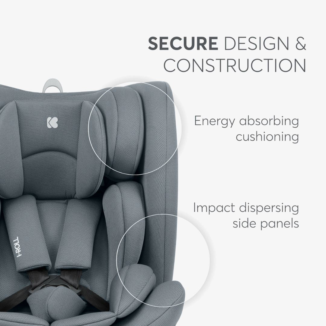 KikkaBoo® Otroški avtosedež 360 i-Roll i-SIZE (40-150 cm) Dark Grey KikkaBoo