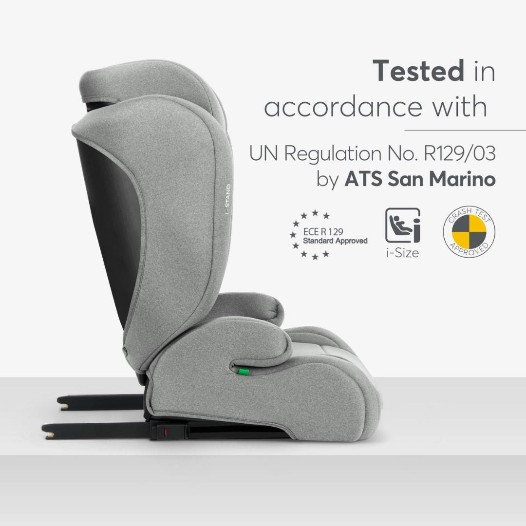 KikkaBoo® Otroški avtosedež i-Stand i-SIZE (100-150 cm) Light Grey KikkaBoo