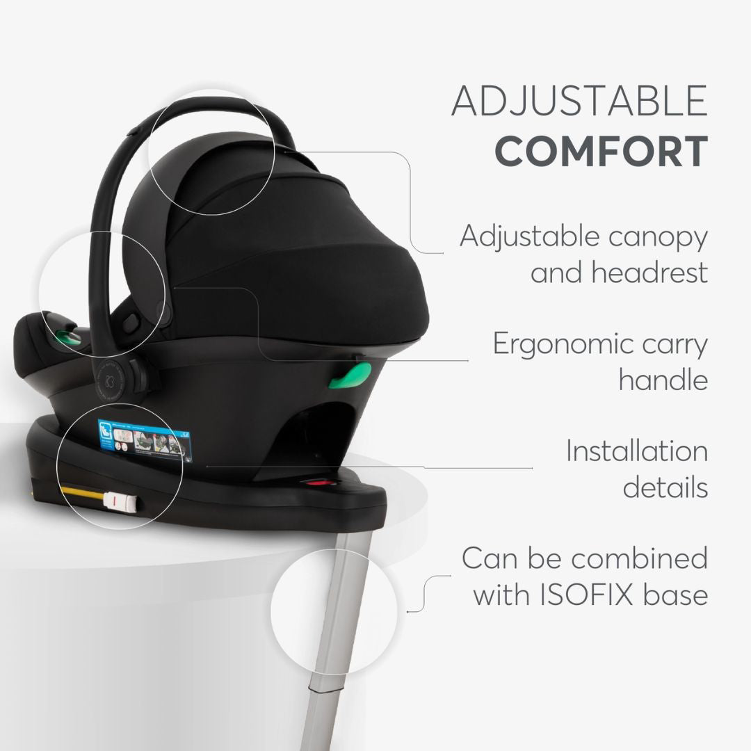 KikkaBoo® Otroški avtosedež / lupinica i-Prime i-SIZE (40-87 cm) Black (Kara/Lanah/Thea 2024/Tiffany, Naya) KikkaBoo