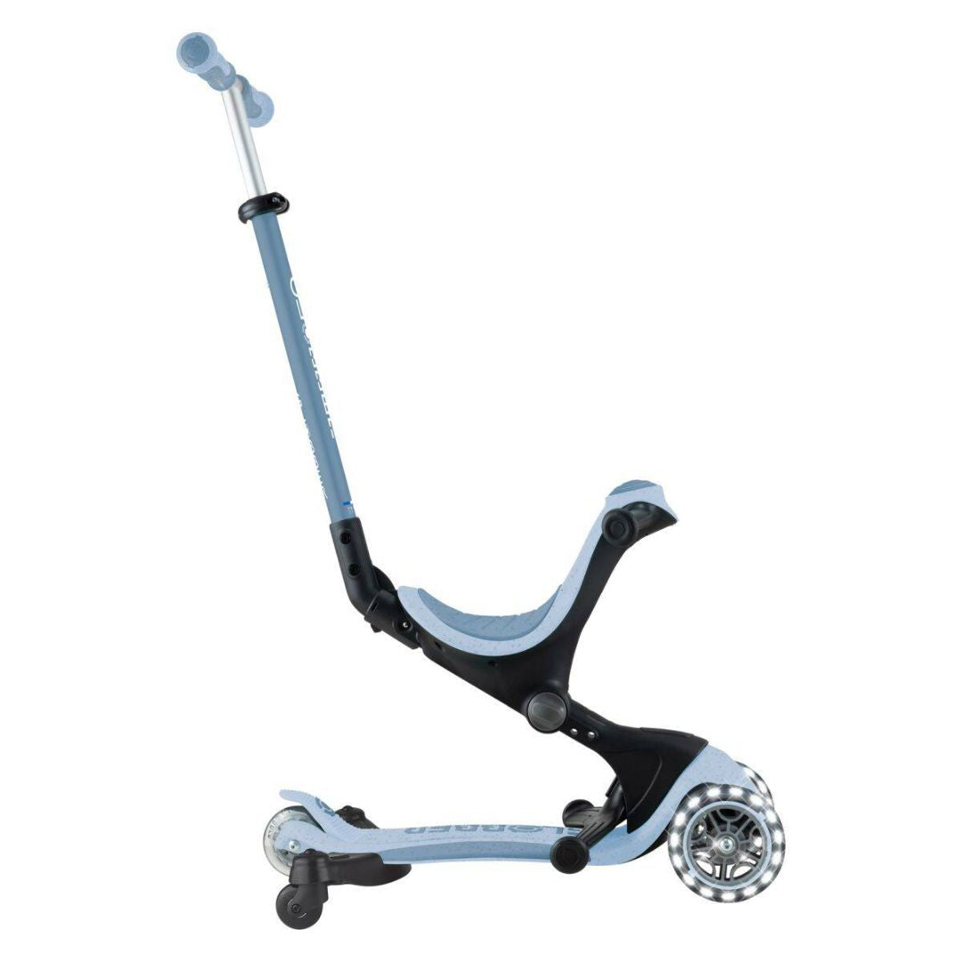 Globber® Zložljivi otroški skiro GO UP deluxe 360° s svetlečimi kolesi Blueberry Globber