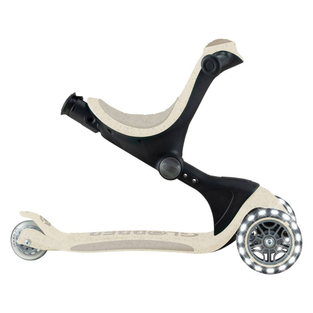 Globber® Zložljivi otroški skiro GO UP deluxe 360° s svetlečimi kolesi Taupe Globber