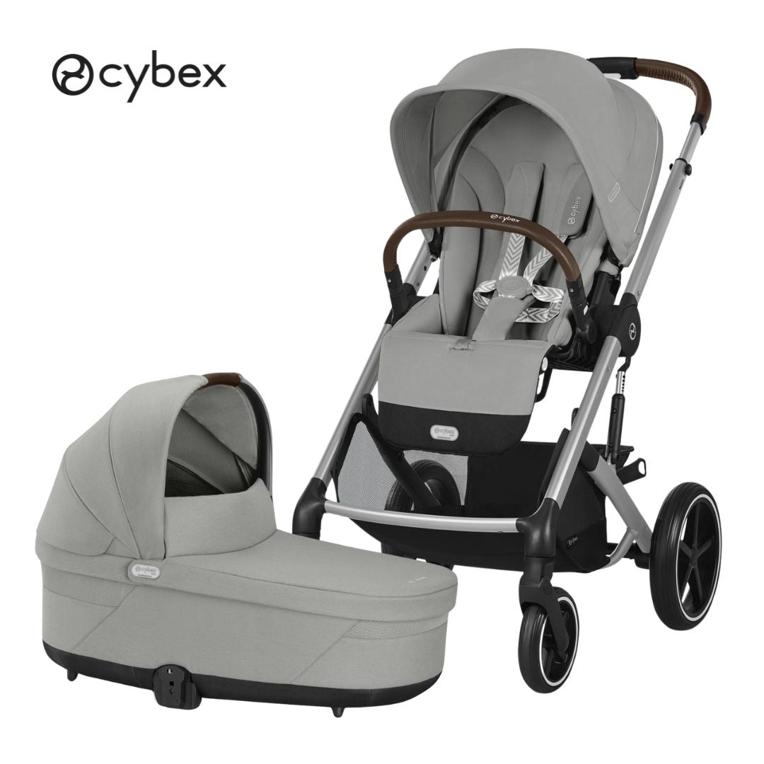 Cybex® Otroški voziček s košaro 2v1 Balios S Lux (0-22 kg) Stone Grey (Silver Frame) Cybex