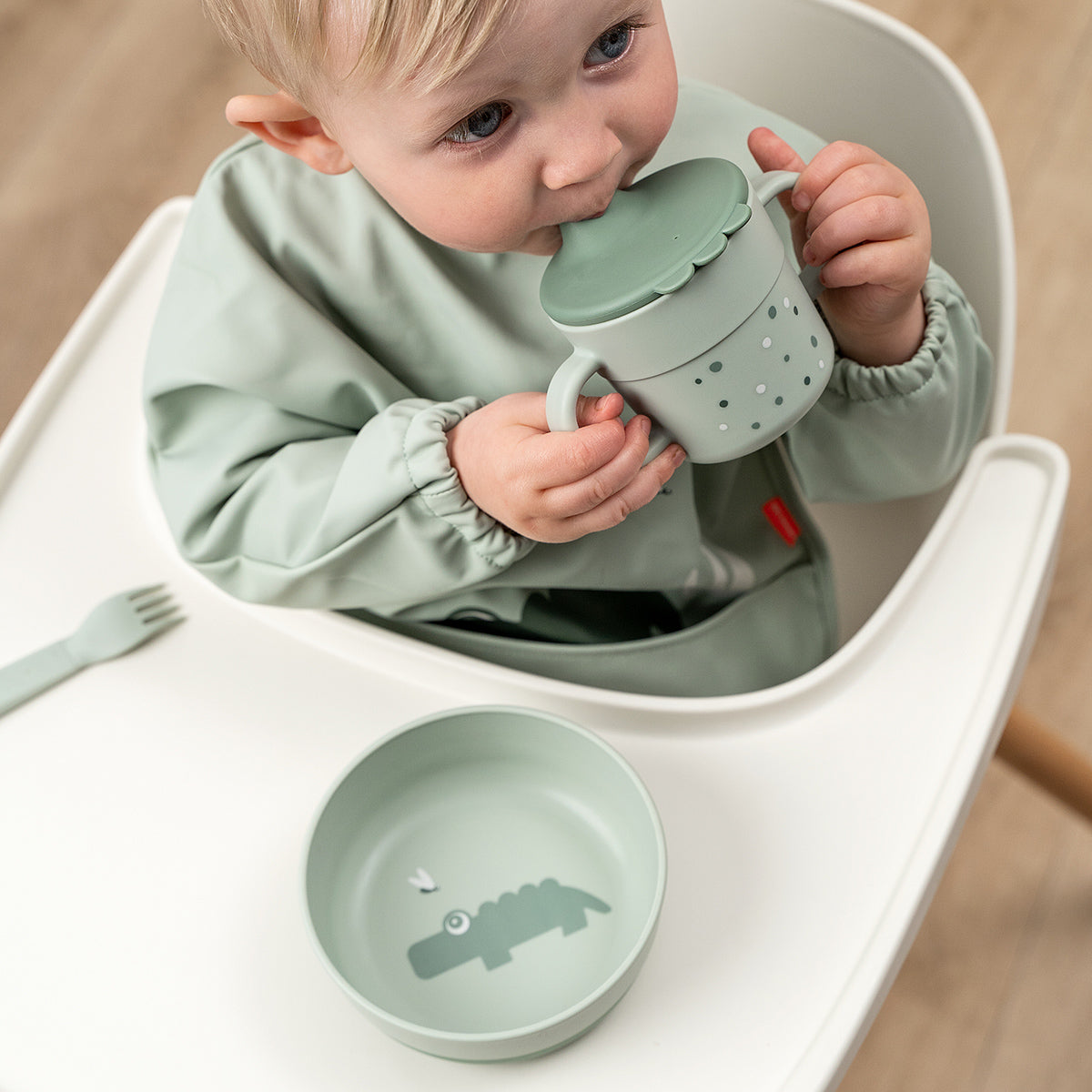 Done by Deer® Otroška skledica Croco Green Done by Deer