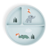 Done by Deer® Silikonski deljeni krožnik Playground Blue Done by Deer