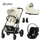Cybex® Otroški voziček 3v1 Balios S Lux + Avtosedež Cloud G Seashell Beige Cybex