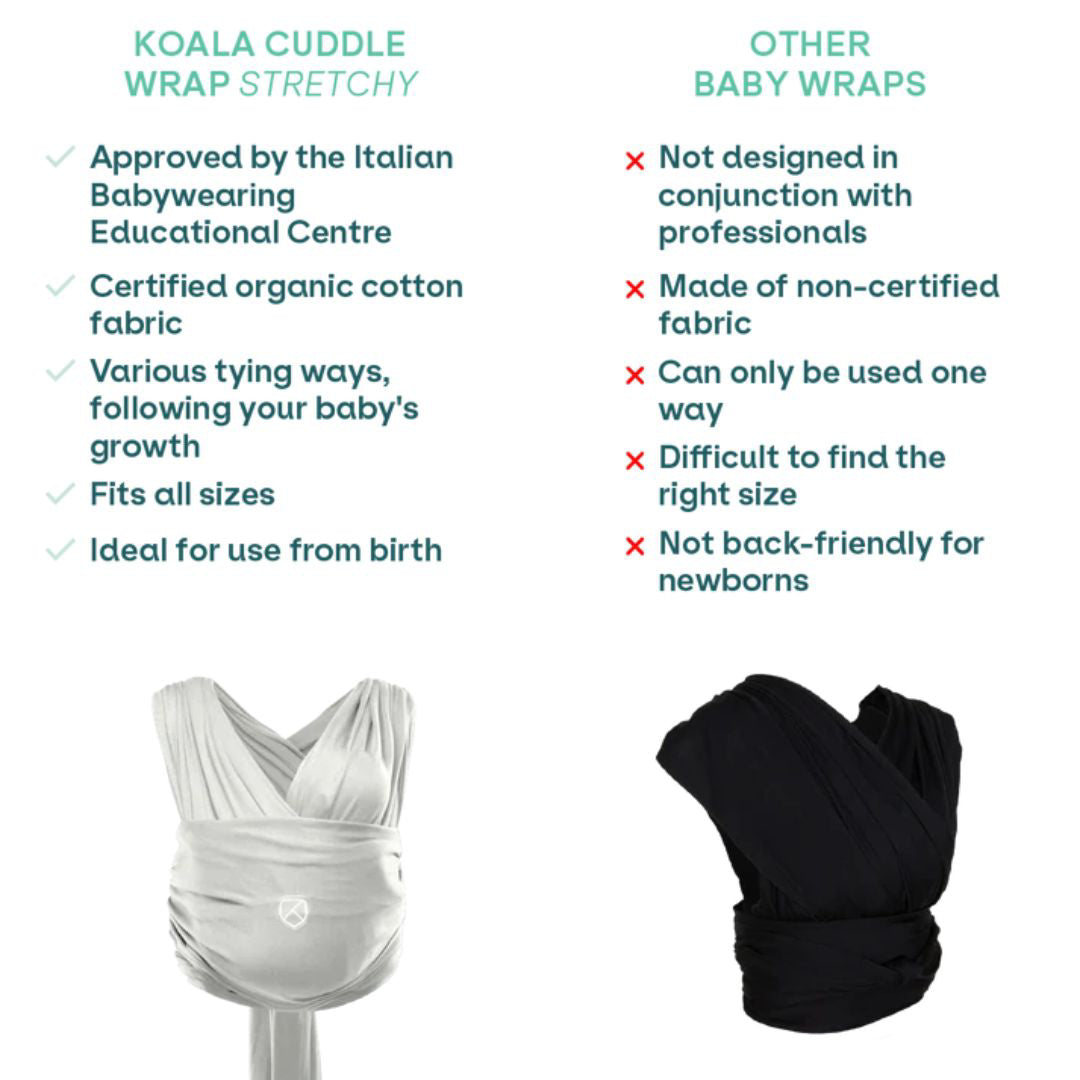 Koala Babycare® Trak za nošenje Cuddle Wrap Stretchy Light Grey Koala Babycare