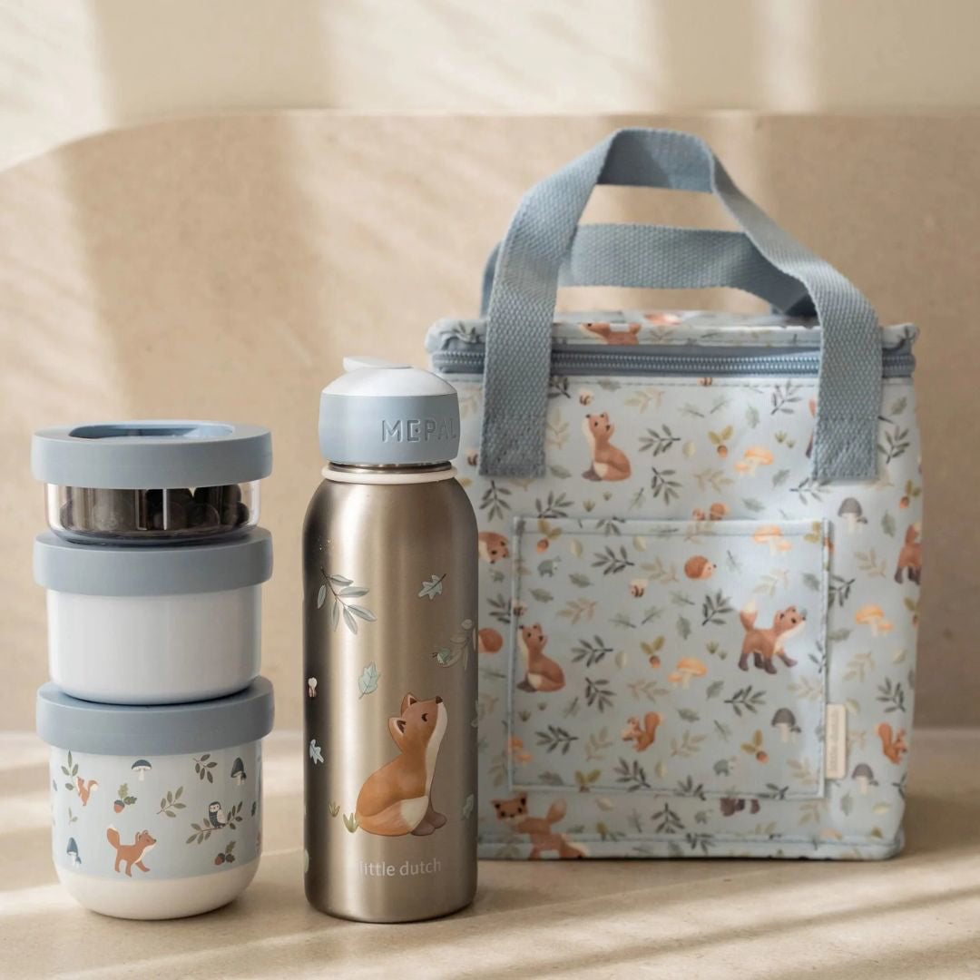 Little Dutch® Otroška steklenička iz nerjavečega jekla flip-up Forest Friends 350ml Little Dutch