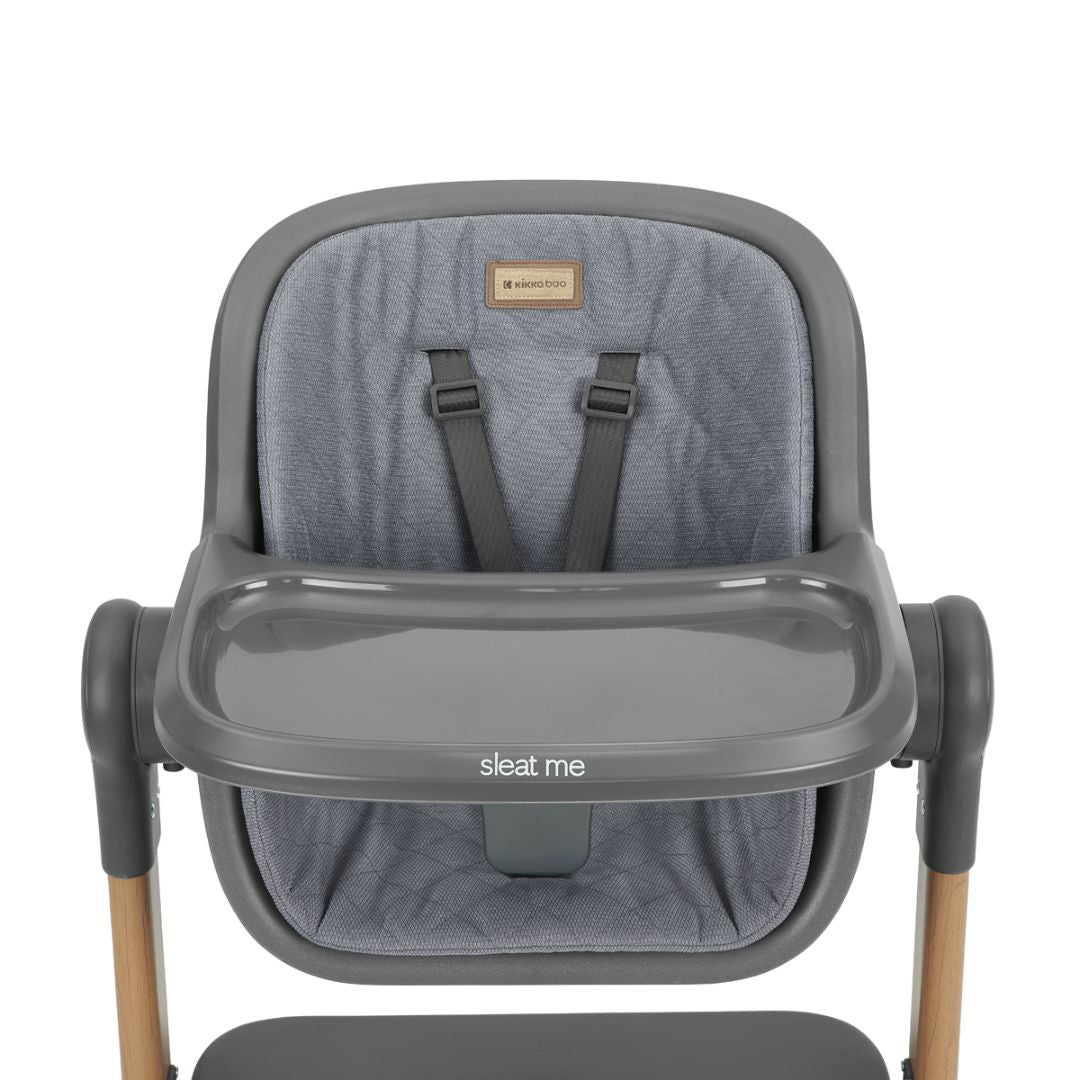 KikkaBoo® Obposteljna posteljica in stolček za hranjenje 2v1 Sleat Me Grey KikkaBoo