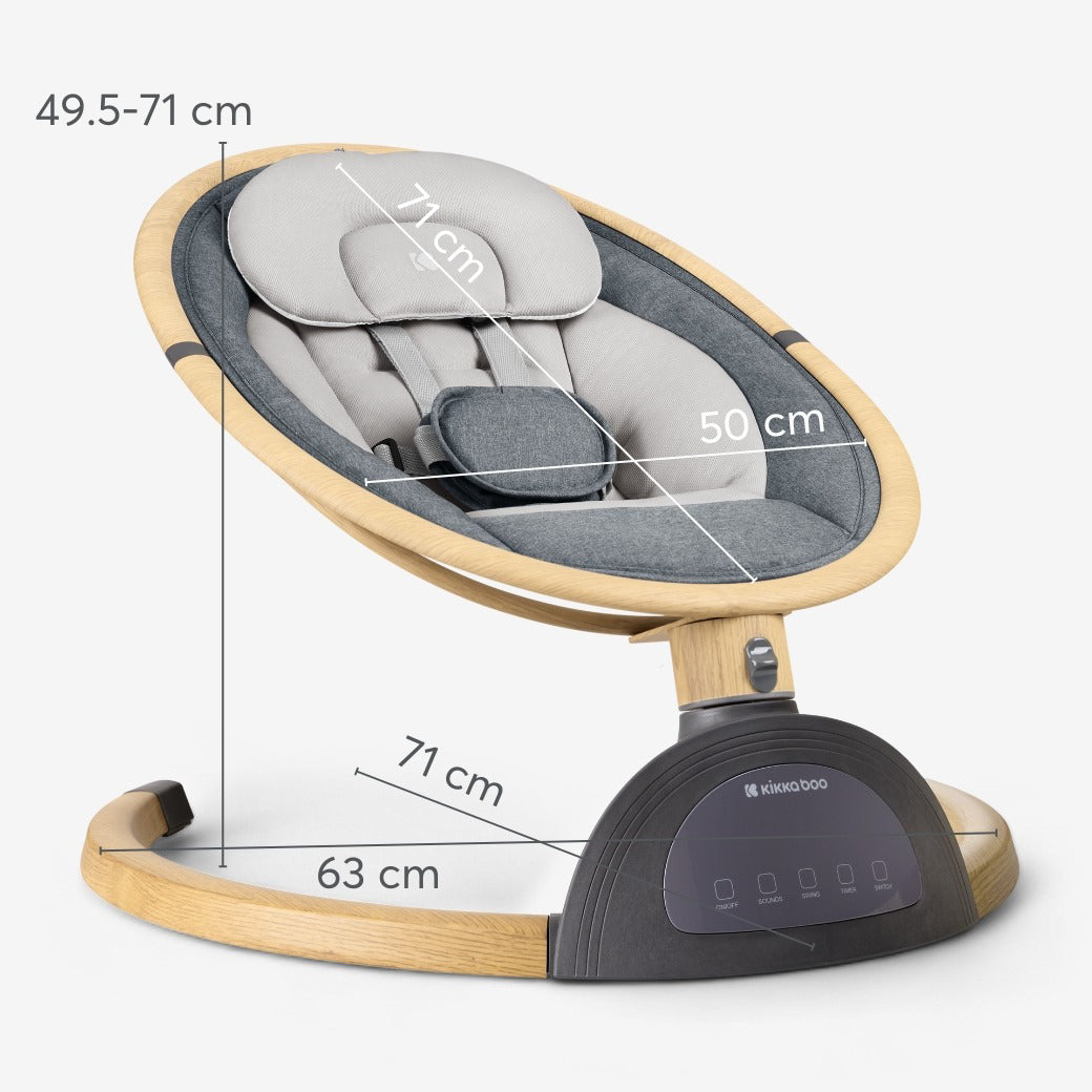 KikkaBoo® Električni gugalnik Ashlee Dark Grey KikkaBoo