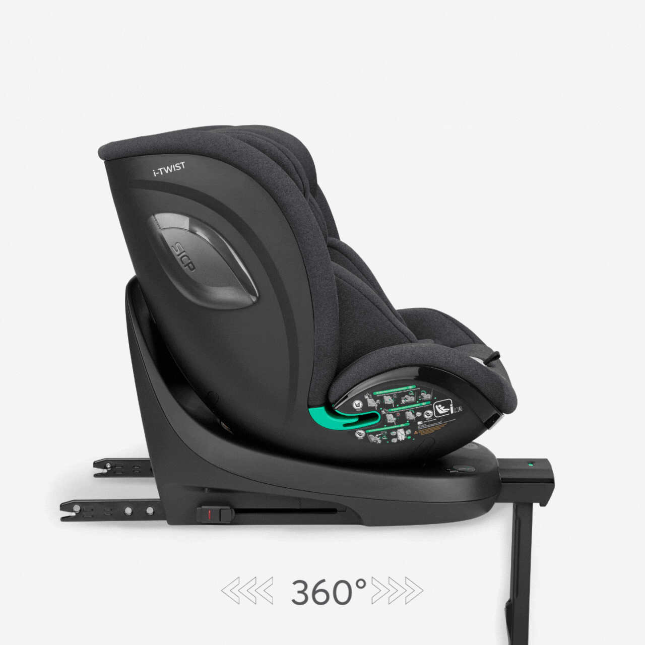 KikkaBoo® Otroški avtosedež 360° i-Twist i-SIZE (40-150 cm) Dark Grey KikkaBoo
