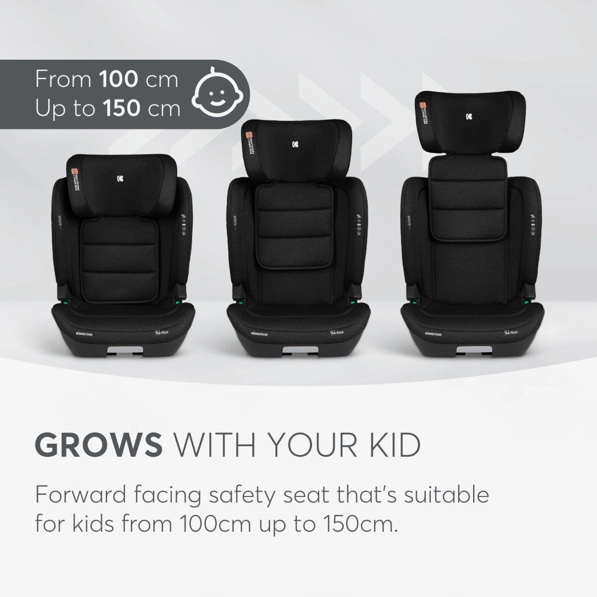 KikkaBoo® Otroški avtosedež i-Scout i-SIZE (100-150 cm) Army Green KikkaBoo
