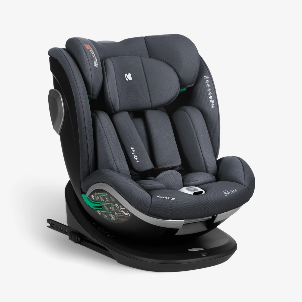 KikkaBoo® Otroški avtosedež 360° i-Drive i-SIZE (40-150 cm) Dark Grey KikkaBoo
