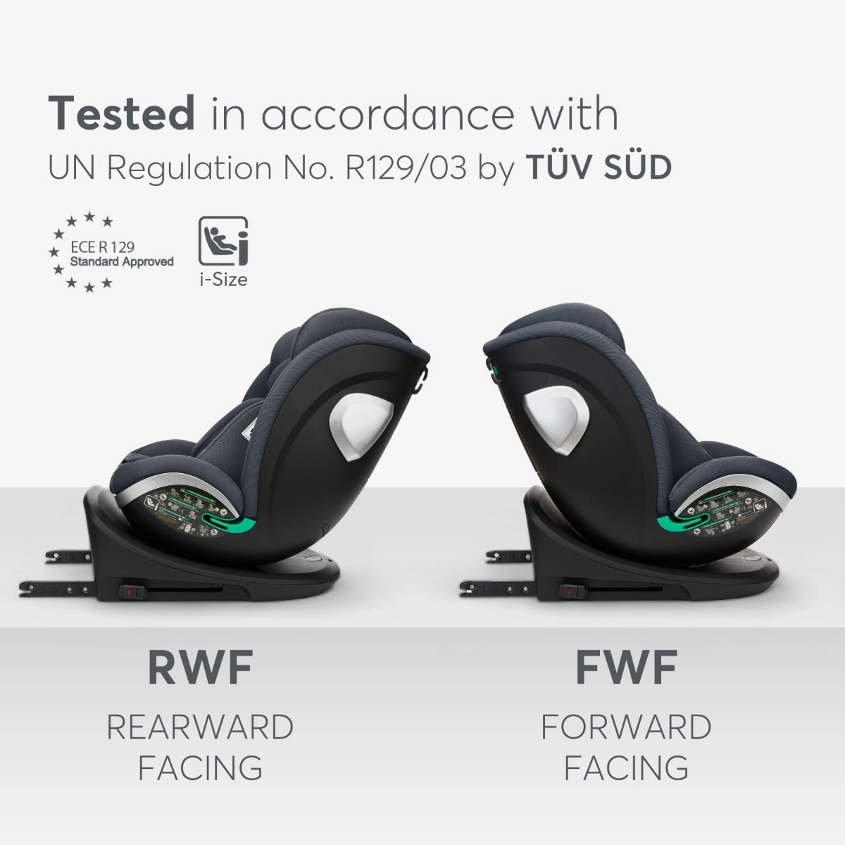 KikkaBoo® Otroški avtosedež 360° i-Drive i-SIZE (40-150 cm) Light Grey KikkaBoo