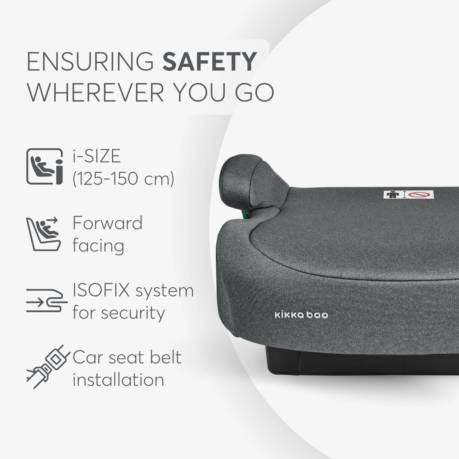 KikkaBoo® Otroški jahač i-Tip i-SIZE (125-150 cm) Dark Grey KikkaBoo