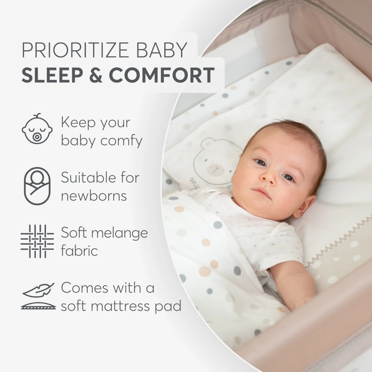 KikkaBoo® Prenosna posteljica 2 levels 125x65 So Gifted Beige KikkaBoo