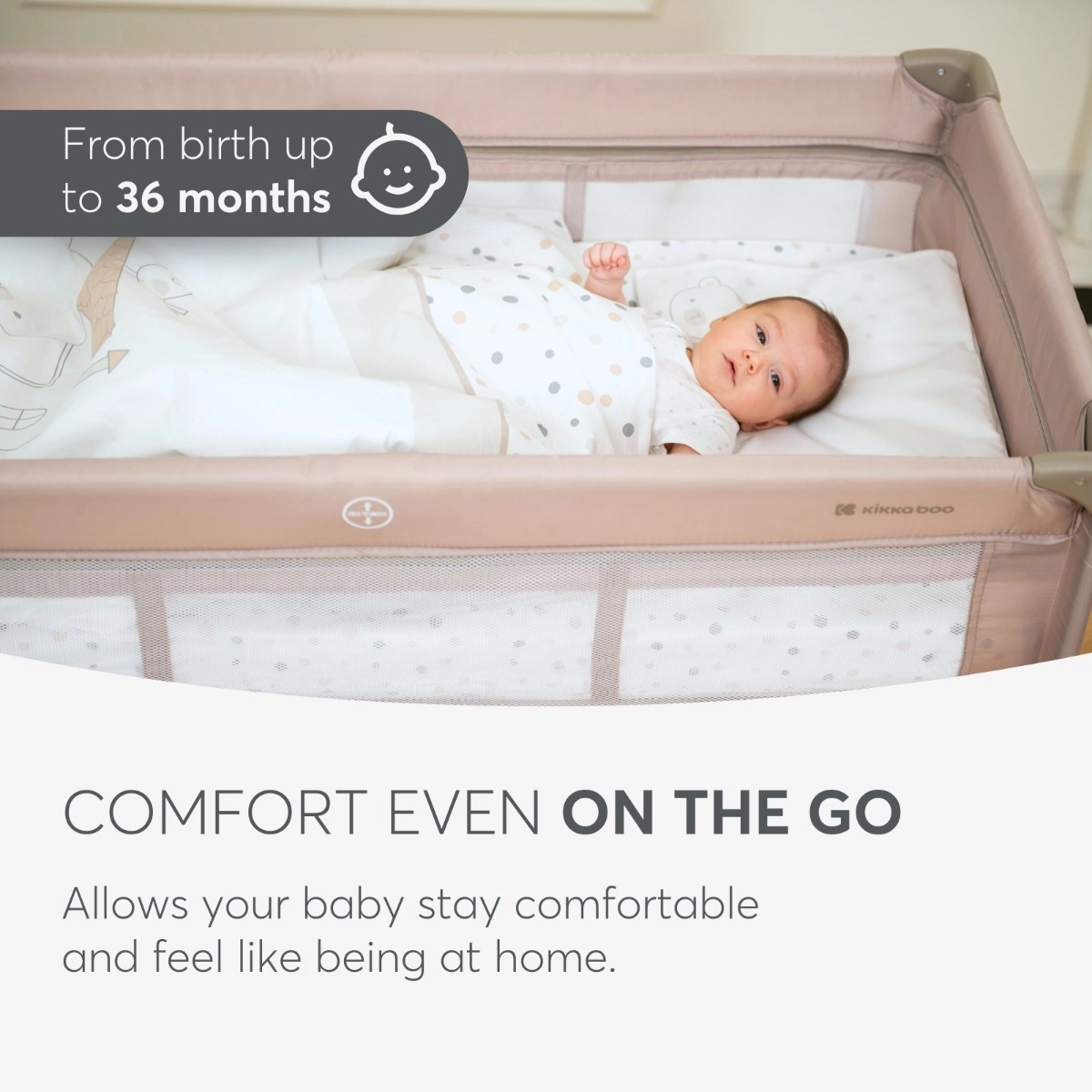 KikkaBoo® Prenosna posteljica 2 levels 125x65 So Gifted PLUS Grey KikkaBoo