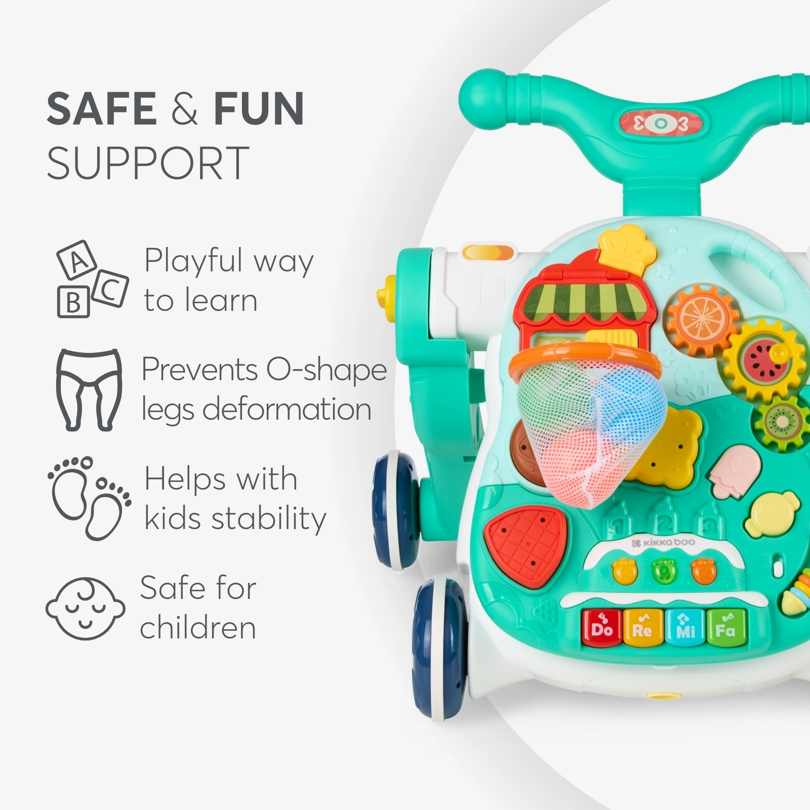 KikkaBoo® Aktivnostni voziček 4v1 Sweet Escape Mint KikkaBoo