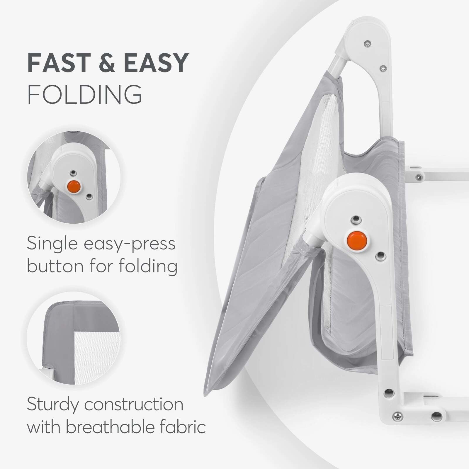 KikkaBoo® Posteljno varovalo I am Safe 150cm Grey KikkaBoo