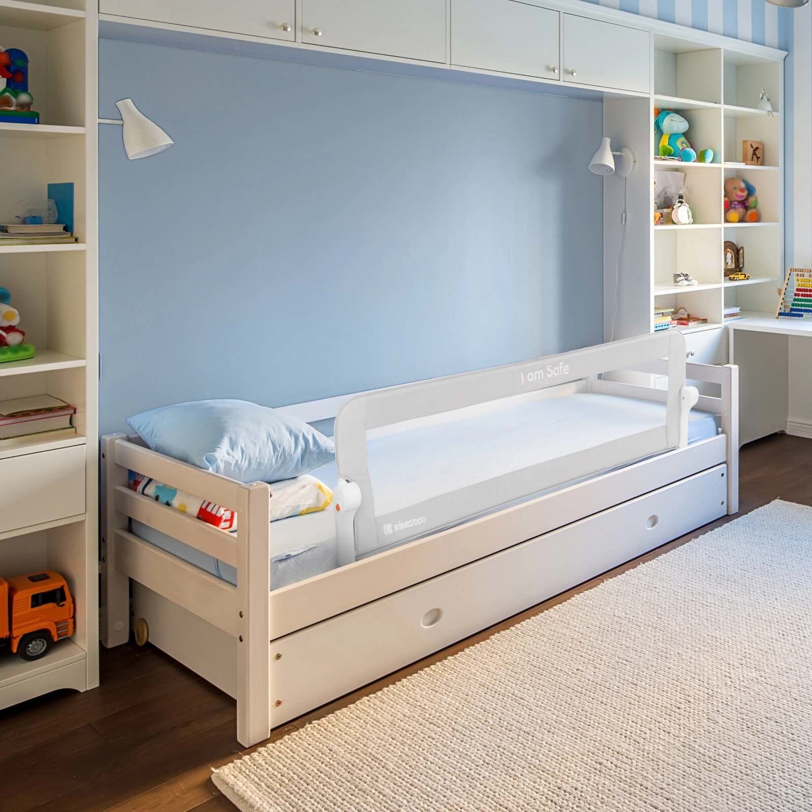 KikkaBoo® Posteljno varovalo I am Safe 150cm Beige KikkaBoo